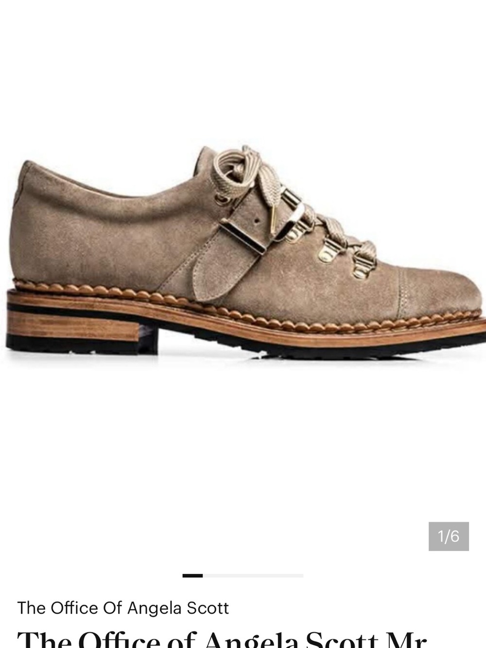 NEW The Office of Angela Scott Mr. Logan Suede Lace-Up Oxford